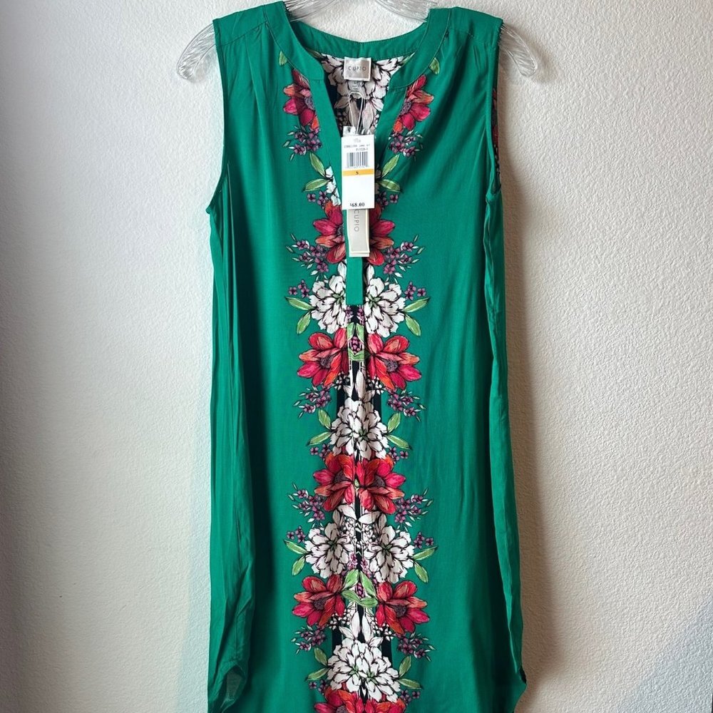 CUPIO Floral Print Sleeveless Shirt Women Dress, Size S